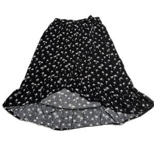 H&M Girl's Black and White Palm Tree Print Flounce Trim Wrapover Skirt Size 8